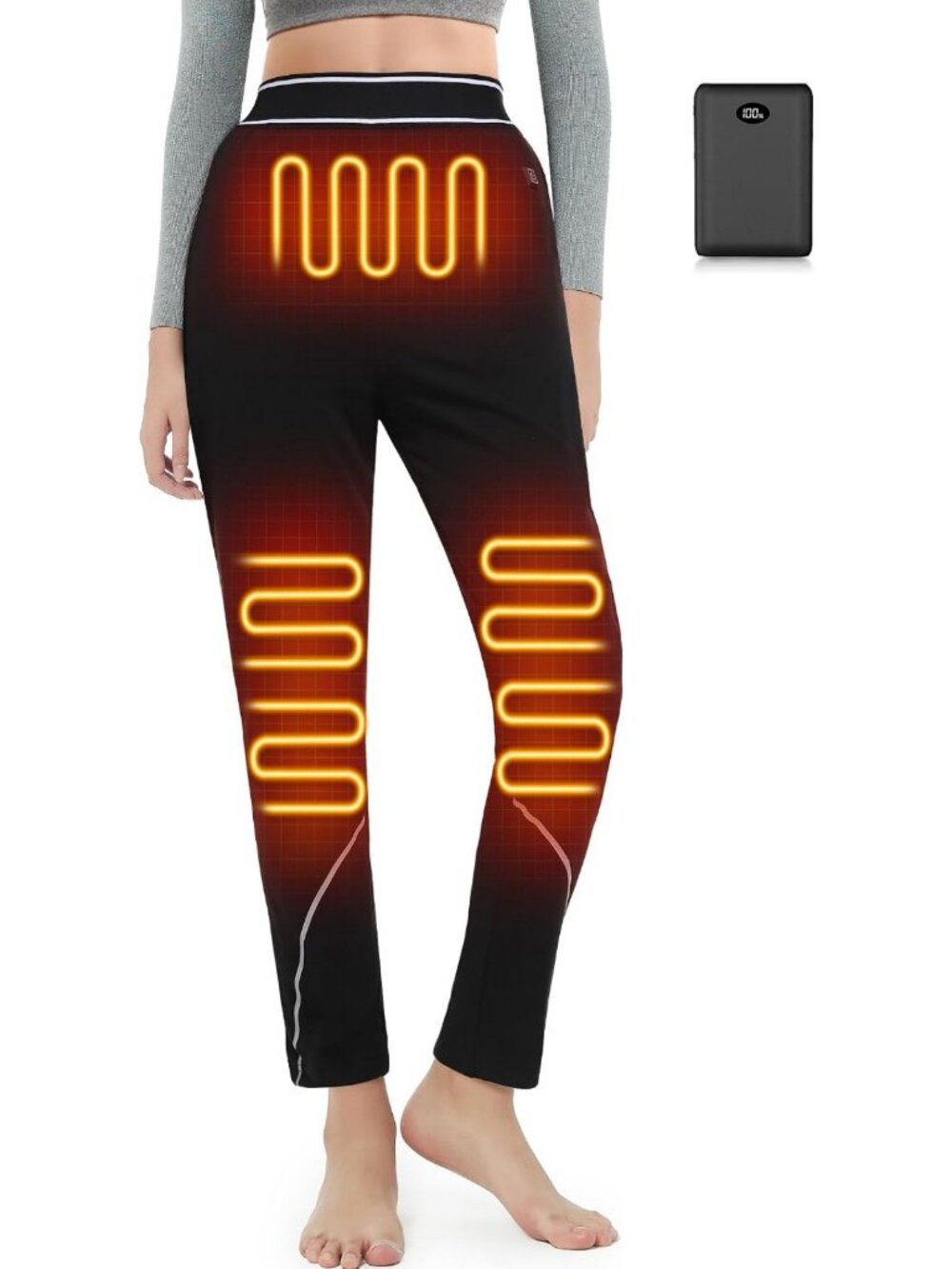 Cozy Heated Thermal Fleece Pants for Women | 7.4V Electric Long Johns